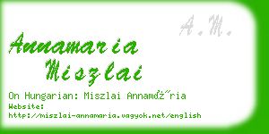 annamaria miszlai business card